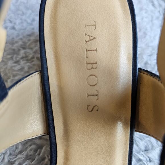 Talbots Women's Double Buckle Slingback Blocked Heeled Sandals Size 7.5M Black - Picture 3 of 5